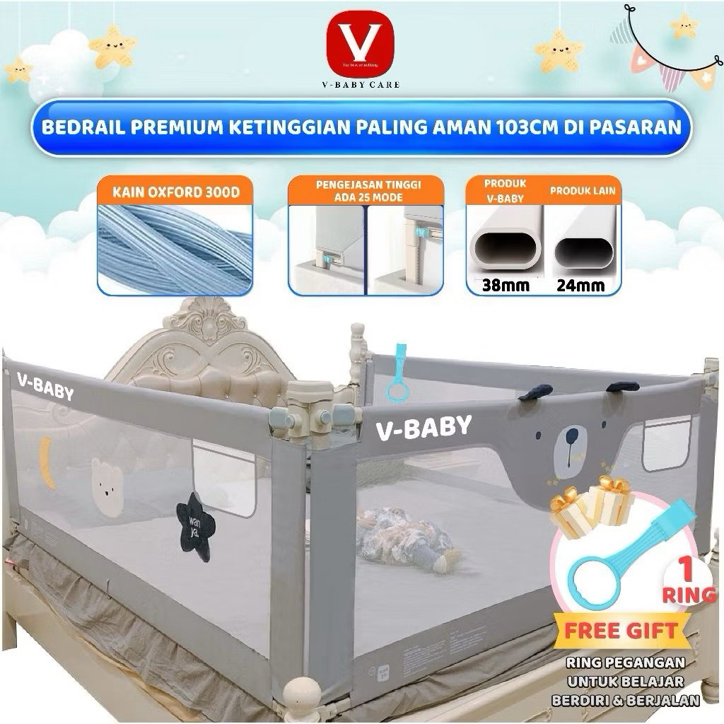 Preloved Pagar Pengaman Kasur VBABYCARE Panjang 120CM (1Sisi)