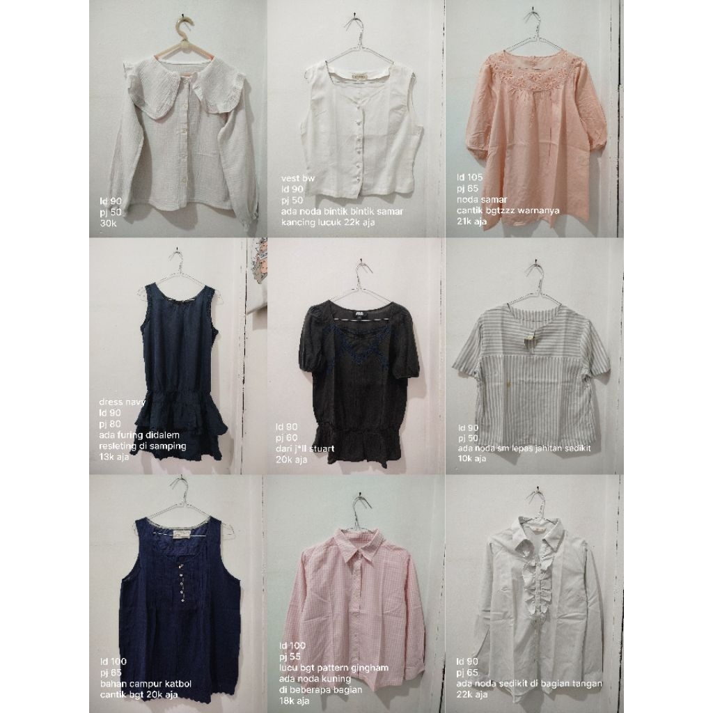 pl atasan, kemeja, katbol, dress, cardigan, sweater, blouse, vest