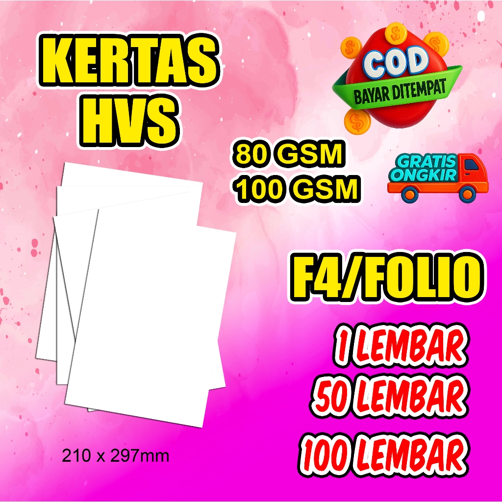 Kertas HVS 80gsm/100gsm / Kertas Fotocopy