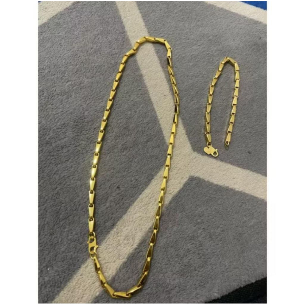KALUNG+GELANG WANITA DEWASA KALUNG MODEL EMAS 24K KALUNG PADI GOLD LAPISAN EMAS ANTI KARAT