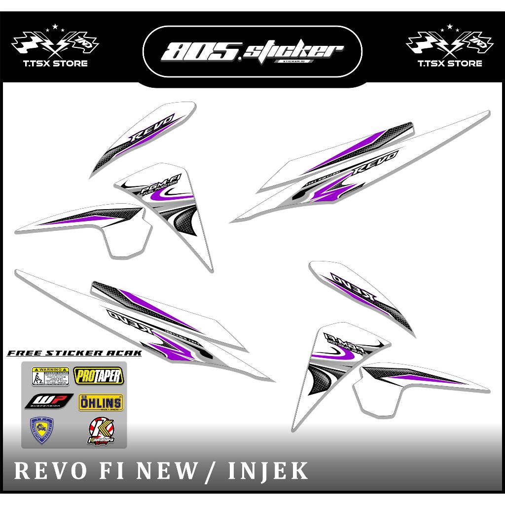 STRIPING STIKER REVO FIT NEW INJEKSI/STIKER MOTOR REVO/STRIPING REVO FIT INJEKSI PUTIH