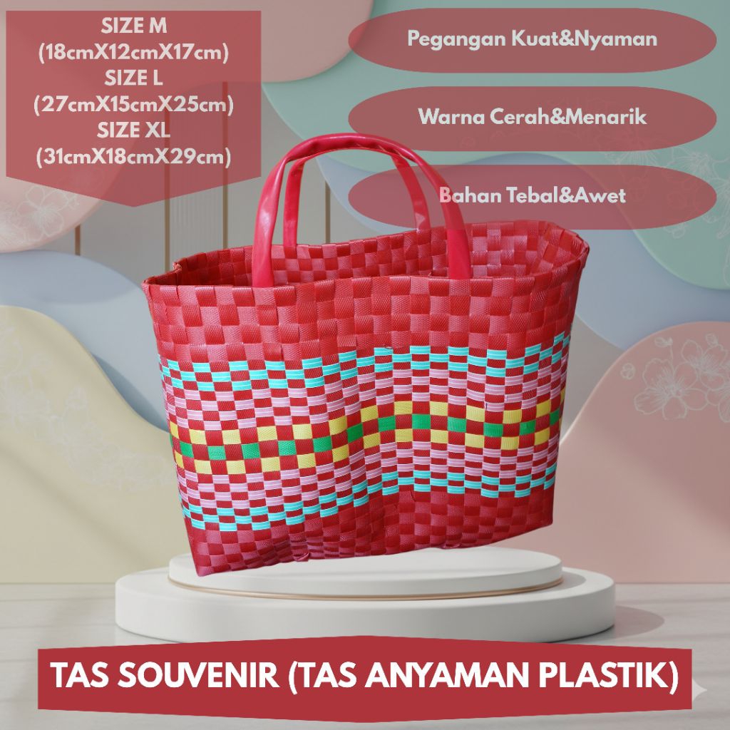 Tas Anyaman Plastik Tas hajatan Wanita Murah Tas Belanja souvenir Keranjang serbaguna
