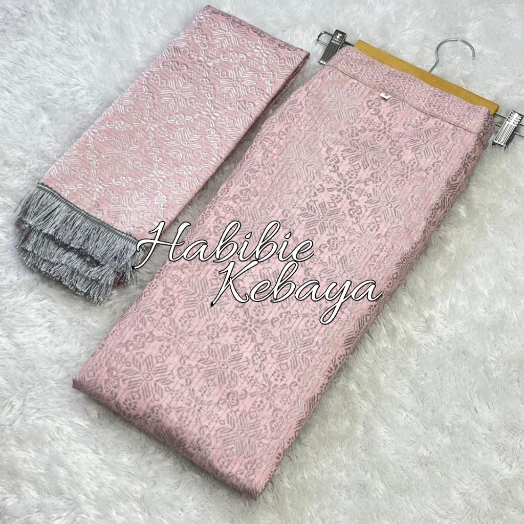 Set Rok Span Kebaya Songket dengan Selendang Renda - Bawahan Kebaya Modern Elegan Wanita