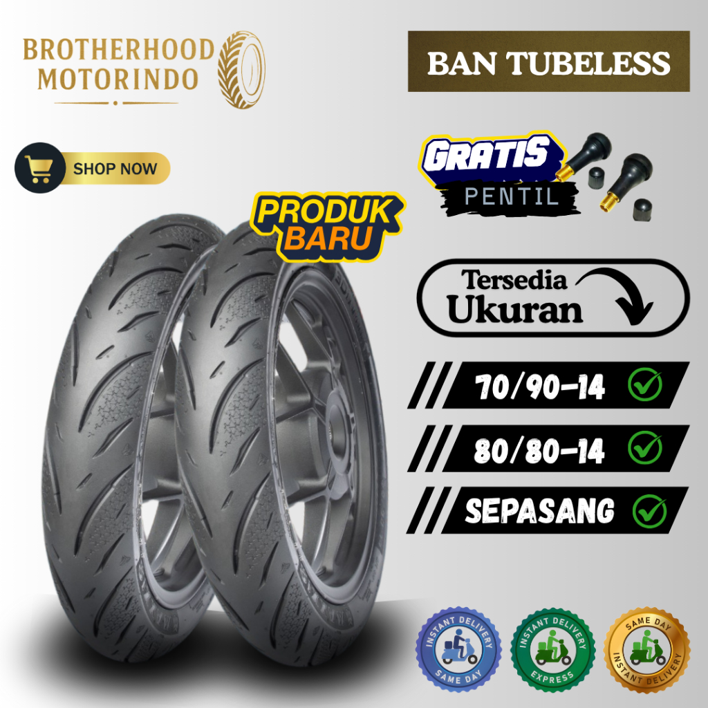 (PAKET SEPASANG)  BAN MAXXIS DIAMOND MA3Di  TUBELESS ( 70/90-14 / 80/80-14 ) BAN TUBLES / BAN MOTOR 