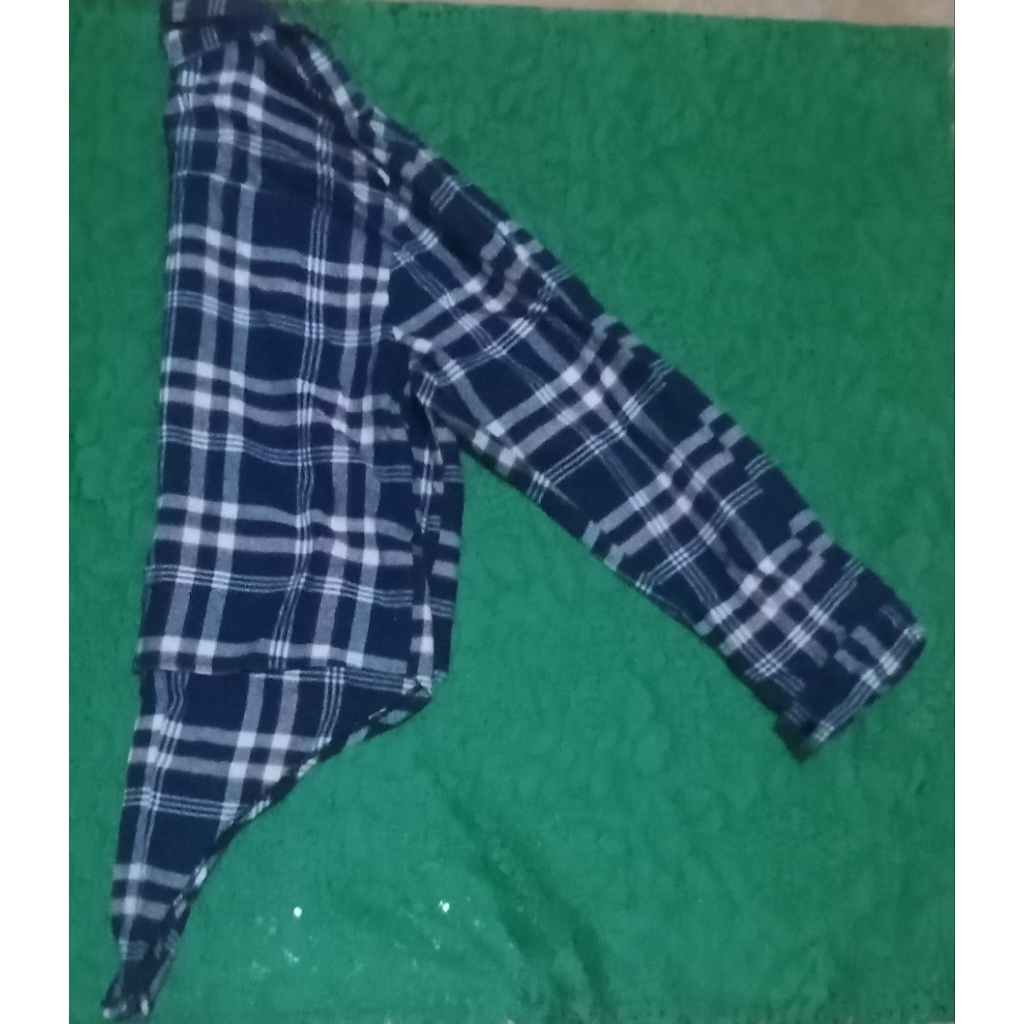 pakaian wanita hem lengan panjang kotak