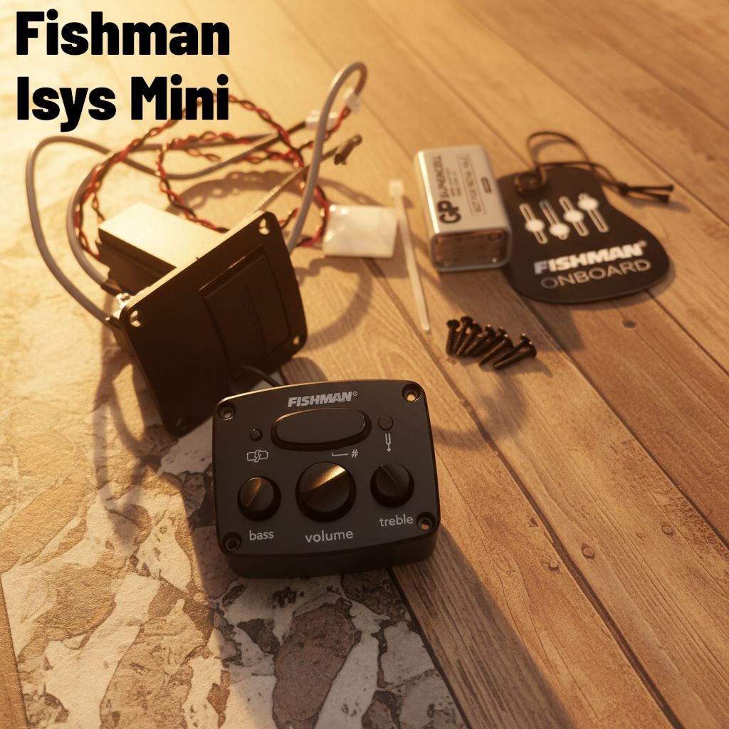 Preamp eq pickup gitar akustik Fishman isys mini