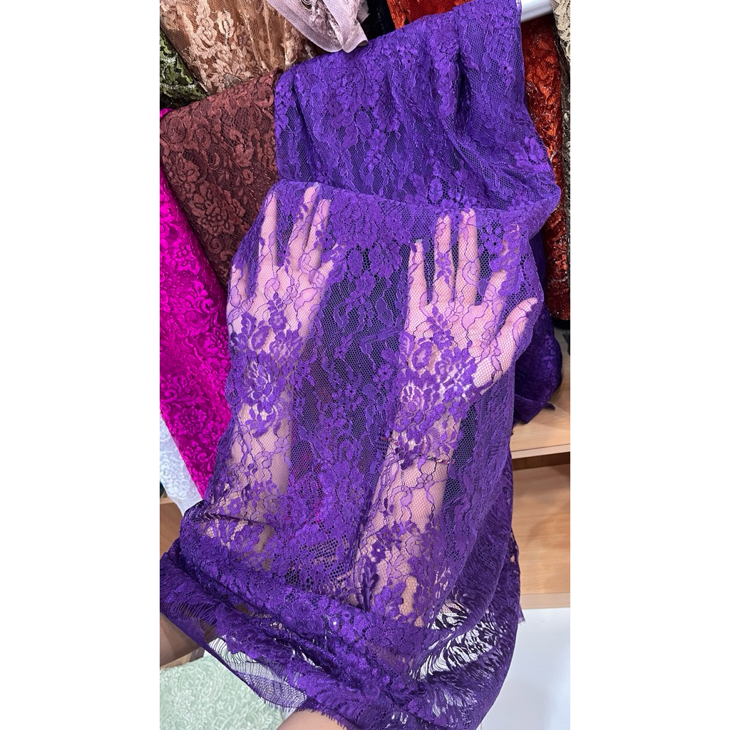 Kain Semi Ceplok Special Ungu Terong 2,5m (PANEL)