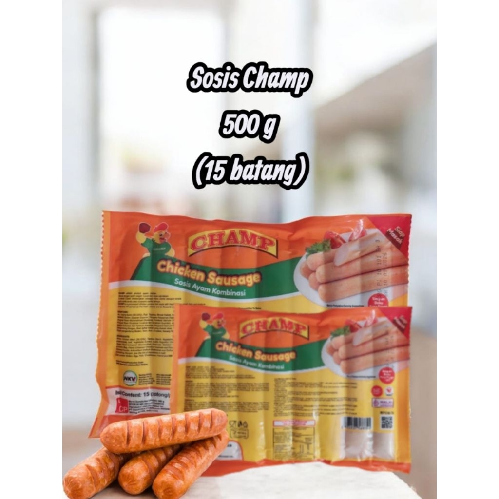 Champ Sosis Ayam Kombinasi 500g isi 15 | sosis ayam champ | Lucky Frozen Mart