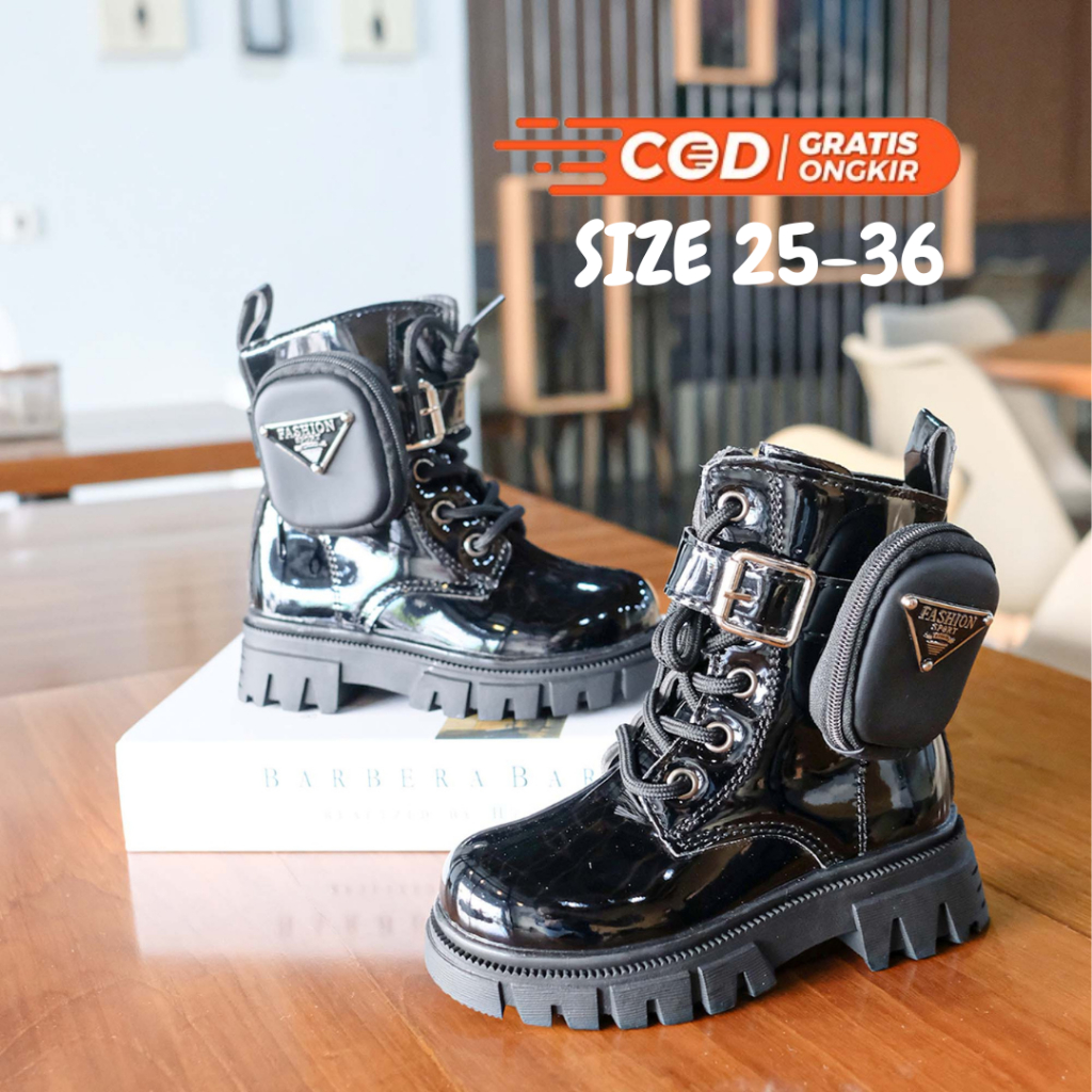 Epatu Boot Ana Remaja Ulit Gloryidz Hb529 Bla Leather Ize 2536 Uia 312 Tahun