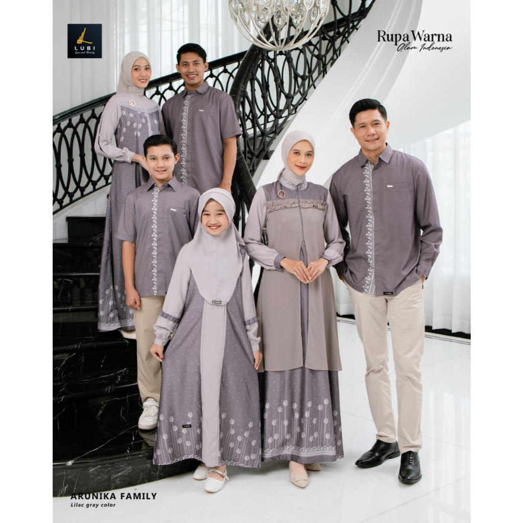 SARIMBIT KELUARGA 2026 ARUNIKA FAMILY LILAC BY LUBI FASHION DRESS WANITA DEWASA ATASAN KEMKO KOKO KE