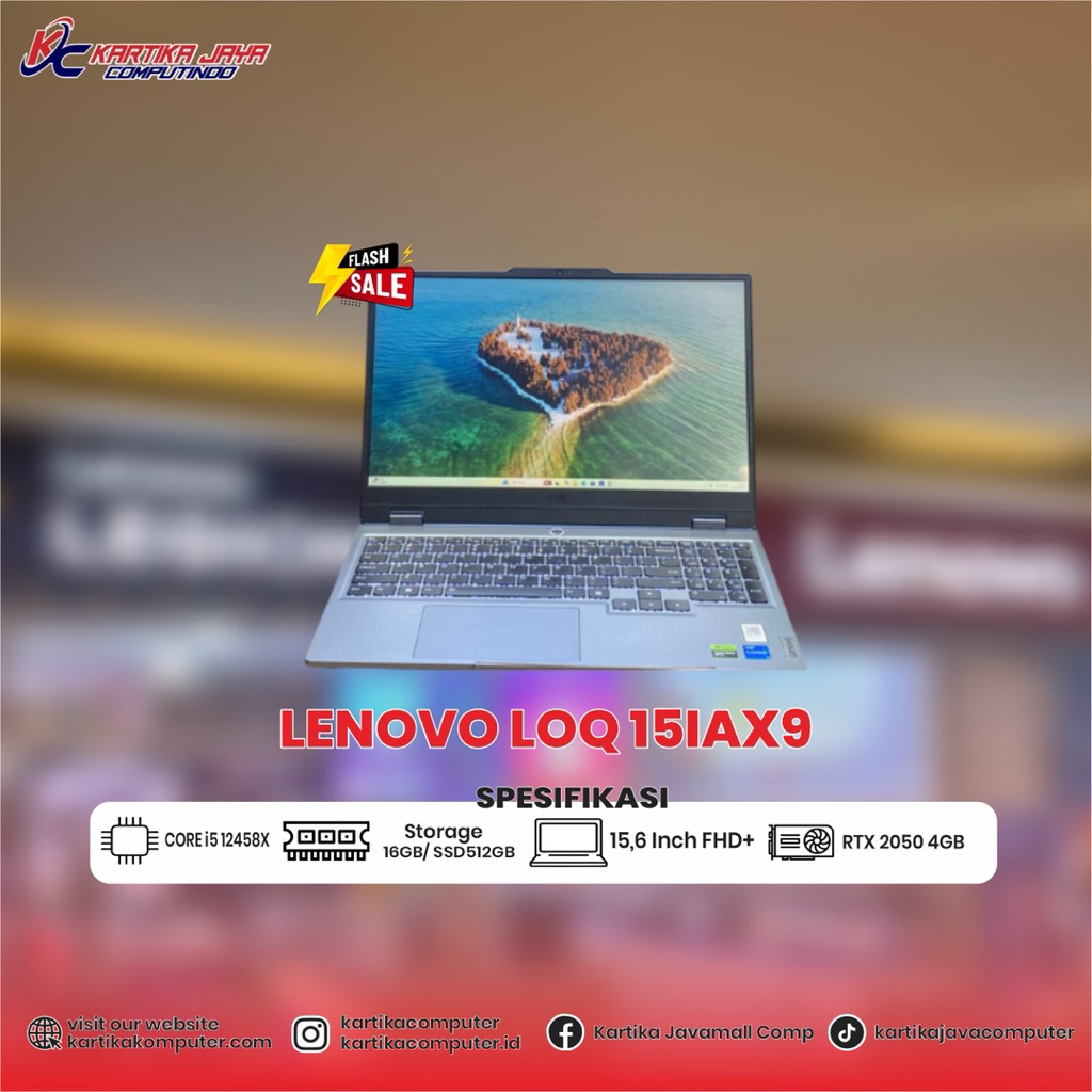 Lenovo Loq 15IAX9 RTX 2050 4GB RAM 16/512GB