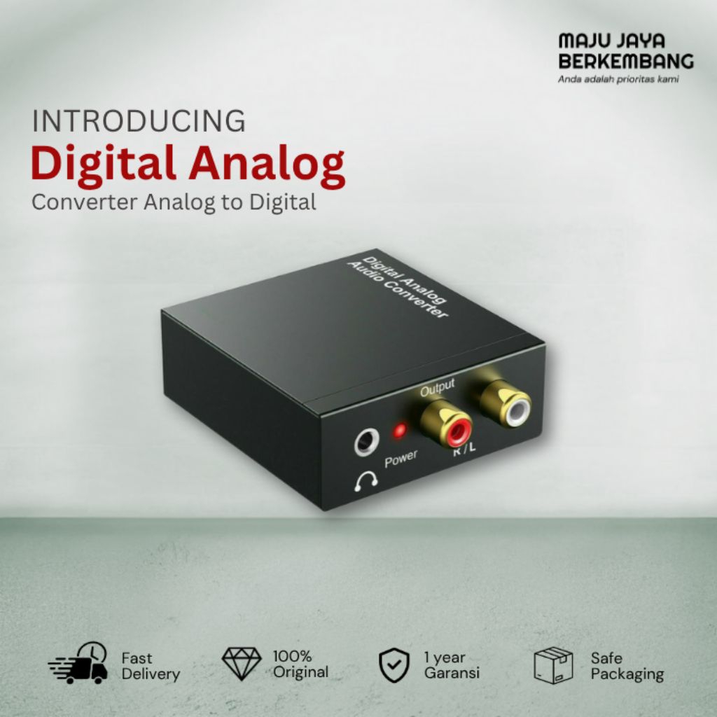 CONVERTER ANALOG TO DIGITAL include kabel optical. Untuk Tv analog / AUX ke audio digital / optical