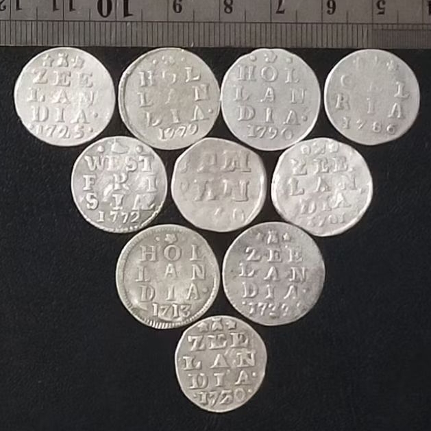 ST. BR4. DIJUAL BORONGAN 10 KEPING KOIN KUNO || KOIN PERAK || SILVER COIN 2 STUIVER CAMPUR