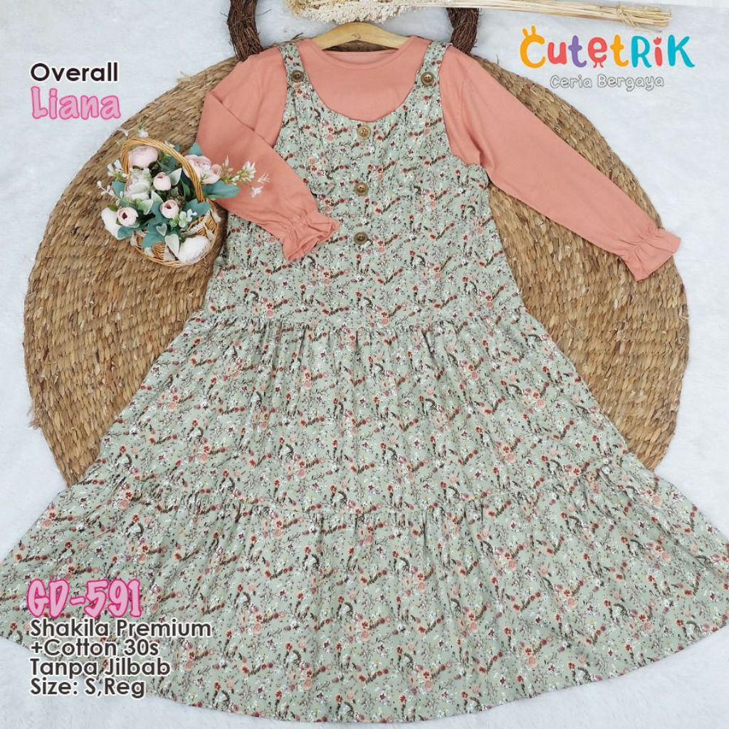 v TERMURAH CUTETRIK LIANA SETELAN OVERALL TUNIK ANAK DAN REMAJA BY CUTETRIK