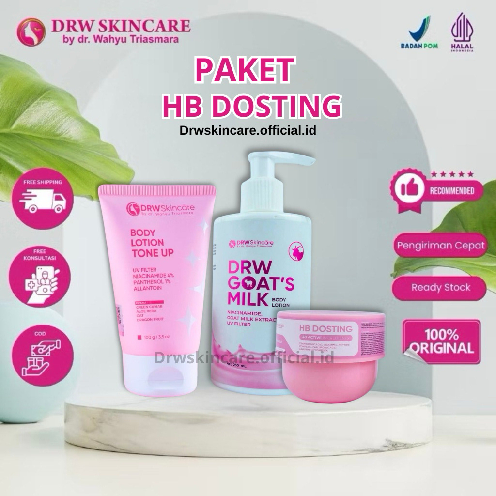 DRW Skincare Hb Dosting Lotion Pemutih Badan Lebih Cepat Cerah