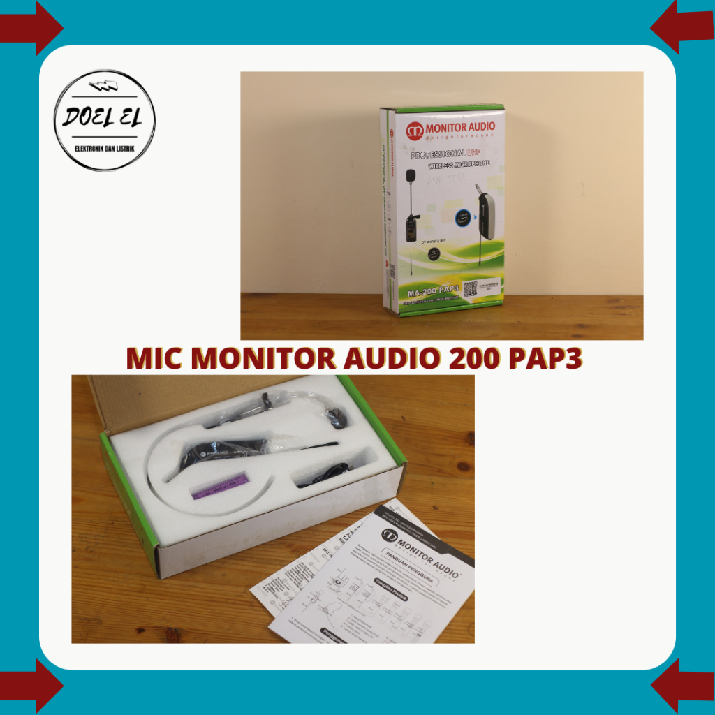 M0NITOR AUDIO WIRELESS MICROPHONE MA - 200 PAP3 | MIC KANCING