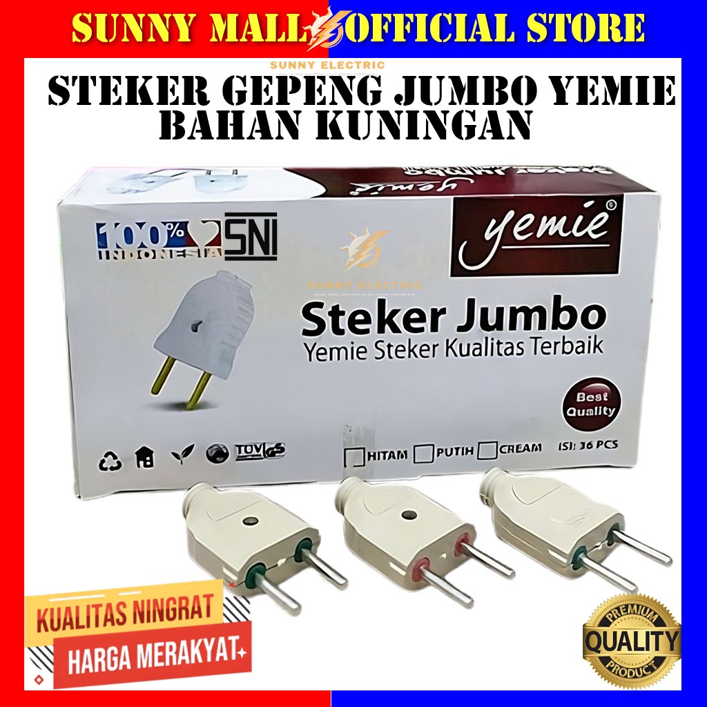 Steker Gepeng Jumbo Yemie/steker gepeng putih/Steker Gepeng Murah