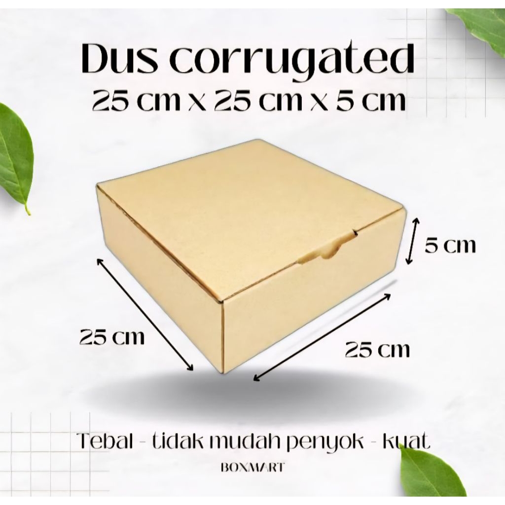 DUS CORRUGATED 25x25x5cm / 21x13x5cm / 25x12x5cm / 30x10x5cm - DUS PACKING - DUS TEBAL - DUS KUE