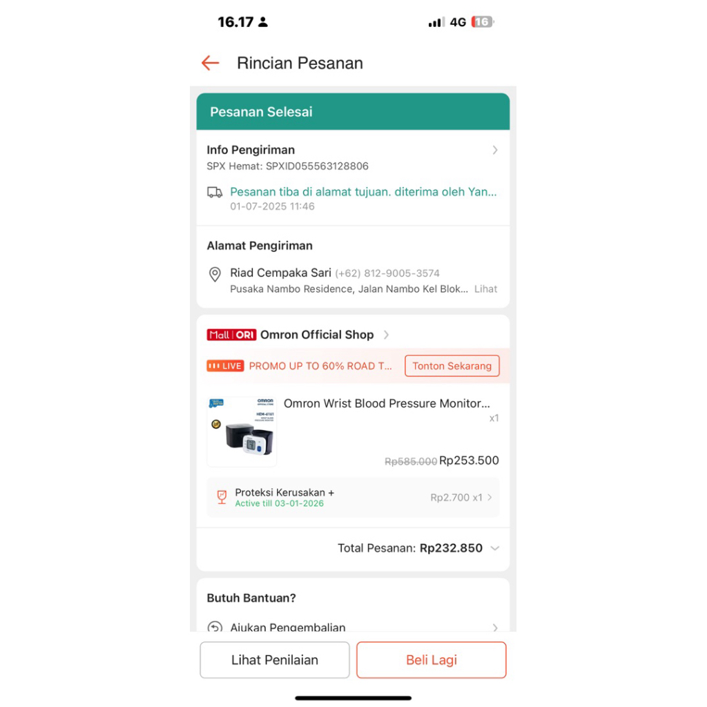 Preloved Omron Wrist Blood Pressure Monitor