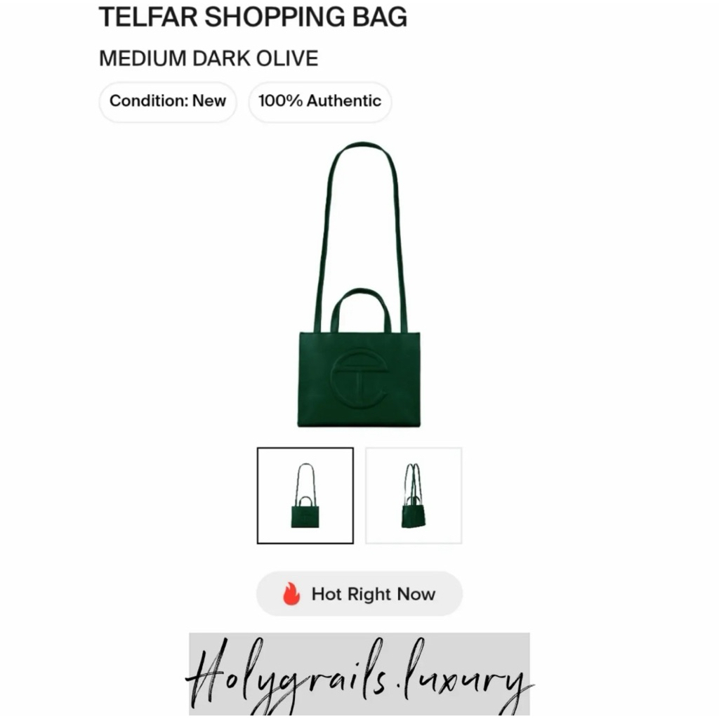 Telfar Shopping Bag Medium Dark Olive 100% Original