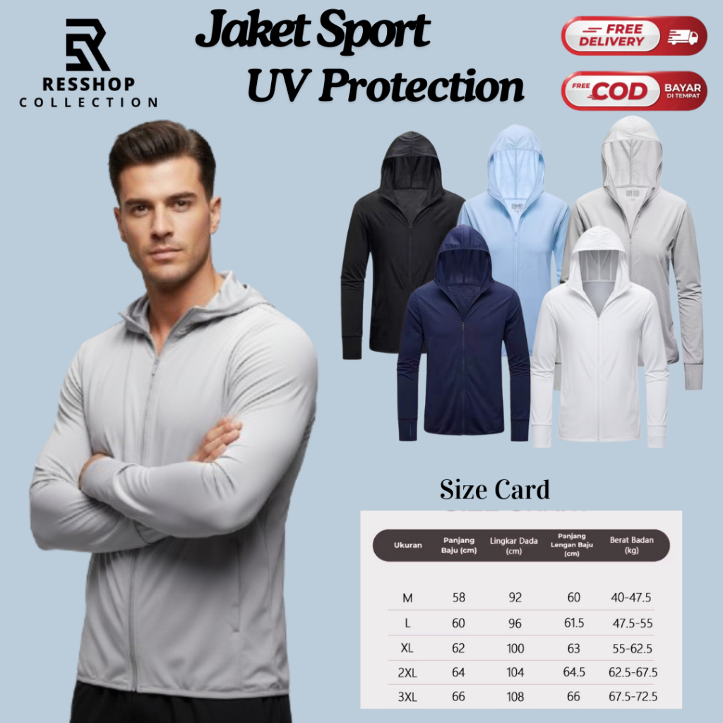 Jaket Mesh Anti UV Olahraga Pria Jaket Running Jaket Sport Fitness GYM Pria Jaket Sport Airsm Pria