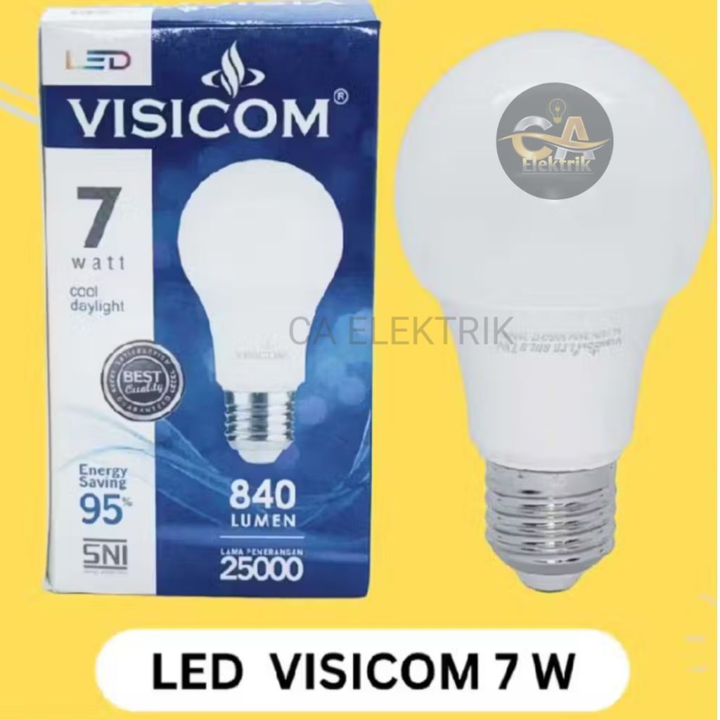 LED VISICOM 7W BULB CAHAYA PUTIH FITING E27 VISICOM LED