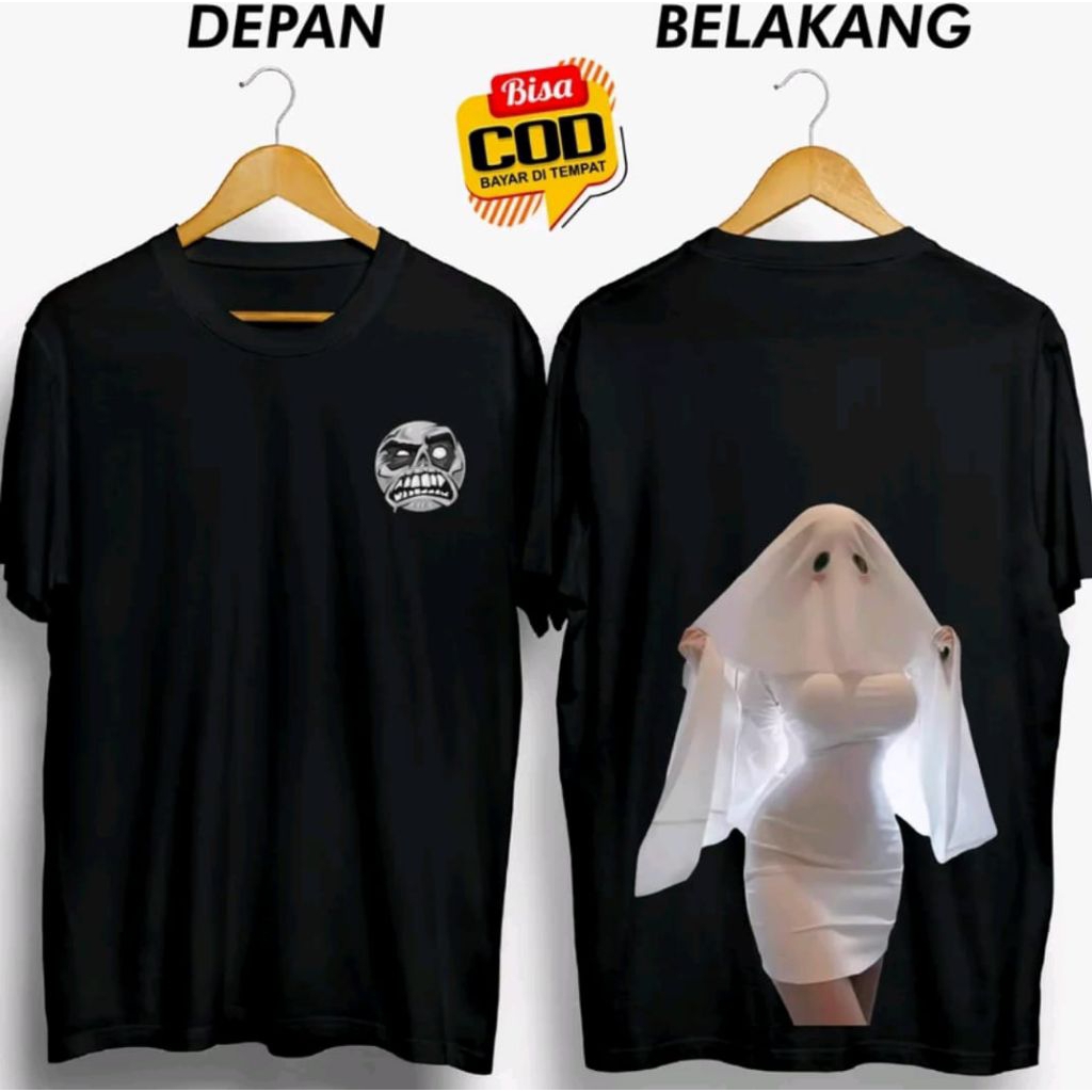 KAOS HANTU SEXY | Baju Printing Desain Sendiri | Kaos Pria Wanita Katun Premium | Baju Sablon DTF Aw