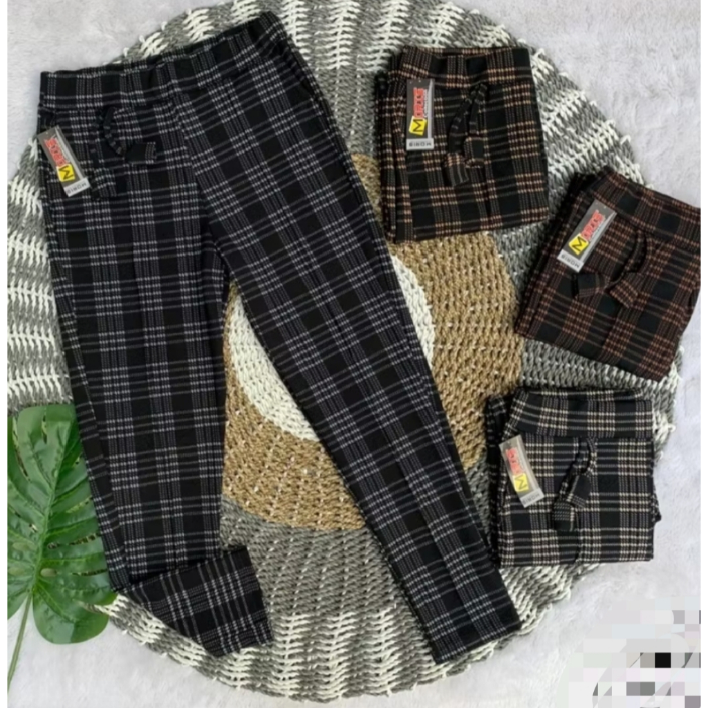 CELANA PANJANG JUMBO WANITA CELANA KOTAK KOTAK CEWEK BIG SIZE TARTAN PANTS CELANA SCUBA PREMIUM