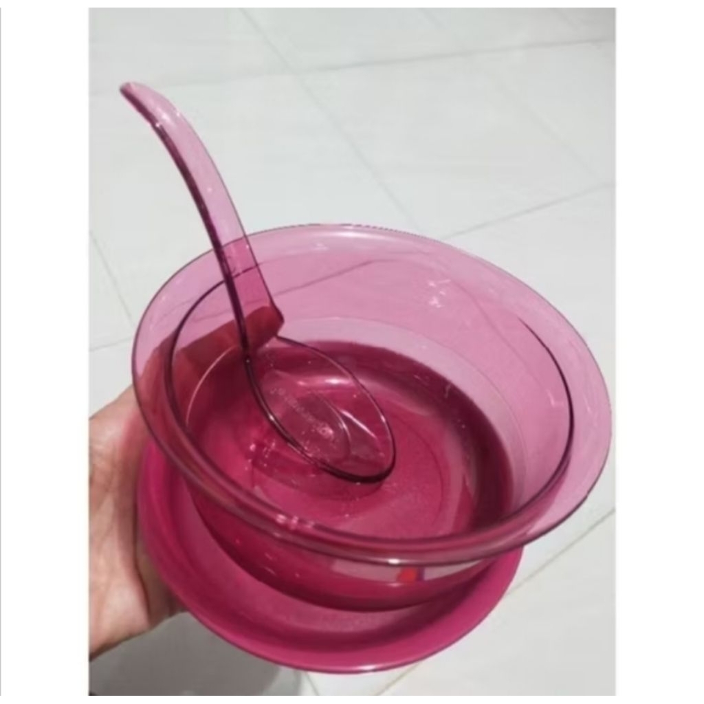 bowl table collection pink fuchsia 450ml (1 Pc) + sendok bebek (1 Pc) Tupperware