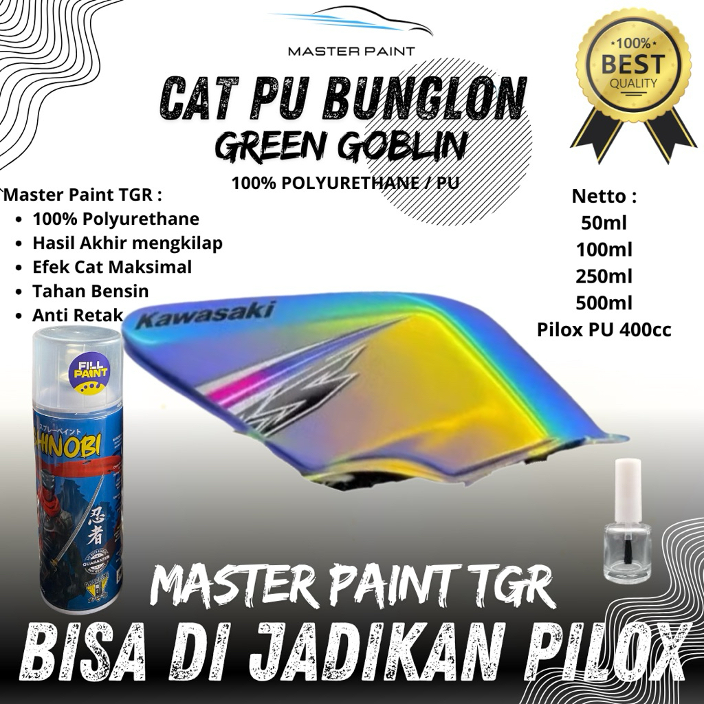 ( BISA DIJADIKAN PILOX ) Cat PU Bunglon Goblin Green Saja | Green Goblin efek Gold Green Blue | Cat 