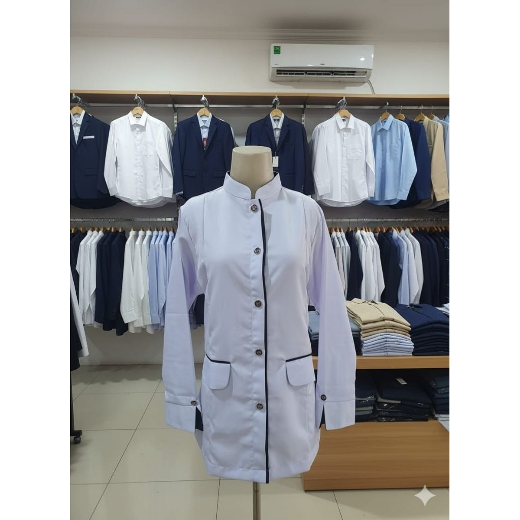 BAJU DINAS PUTIH WANITA KANCING GARUDA/BAJU PUTIH ASN