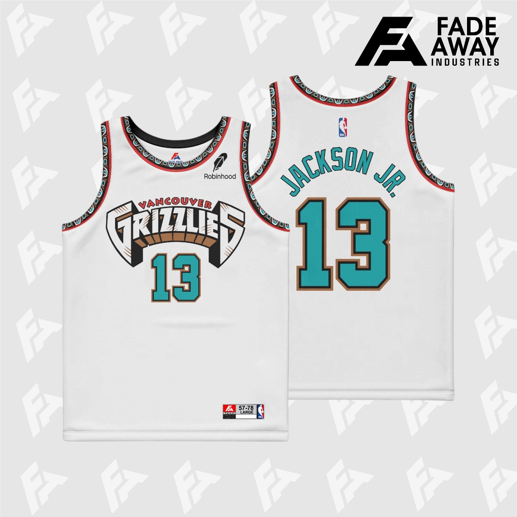 JERSEY BASKET JACKSON JR #13 GRIZZLIES PUTIH
