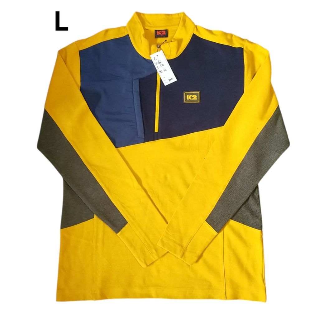K2 size L baselayer outdoor second inner pollar tebal kaos gunung bekas baju half zip sweater pedaki