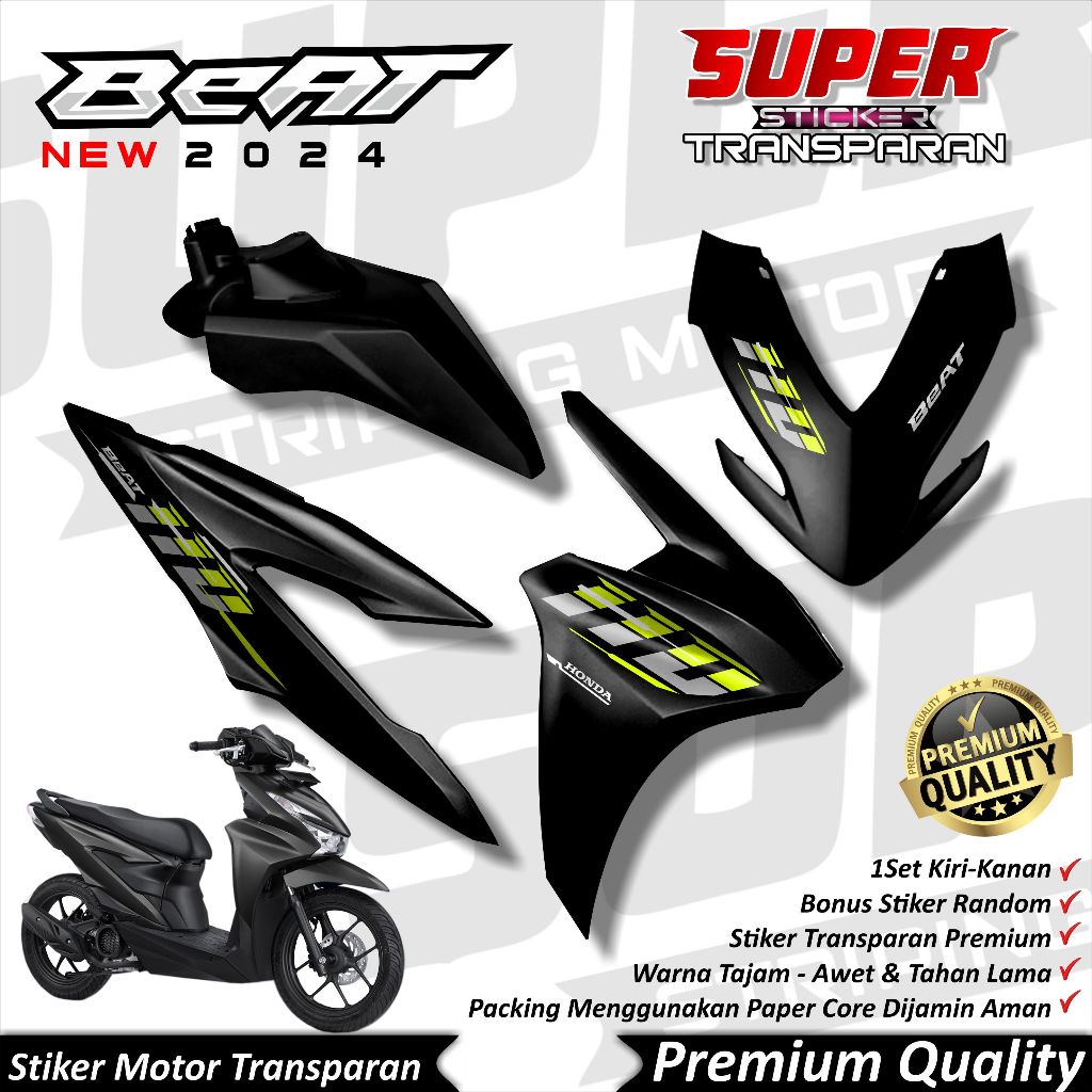 Stiker Transparan Beat Deluxe Gen 2 Anti Luntur keren Striping Beat Deluxe 2024 - 2025 Striping Hond