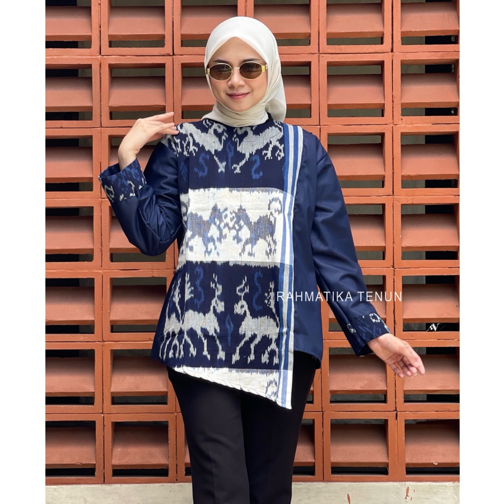 Blus Tenun Amanda Serues Blus tenun kerja blus tenun atasan kantor mix toyobo premium
