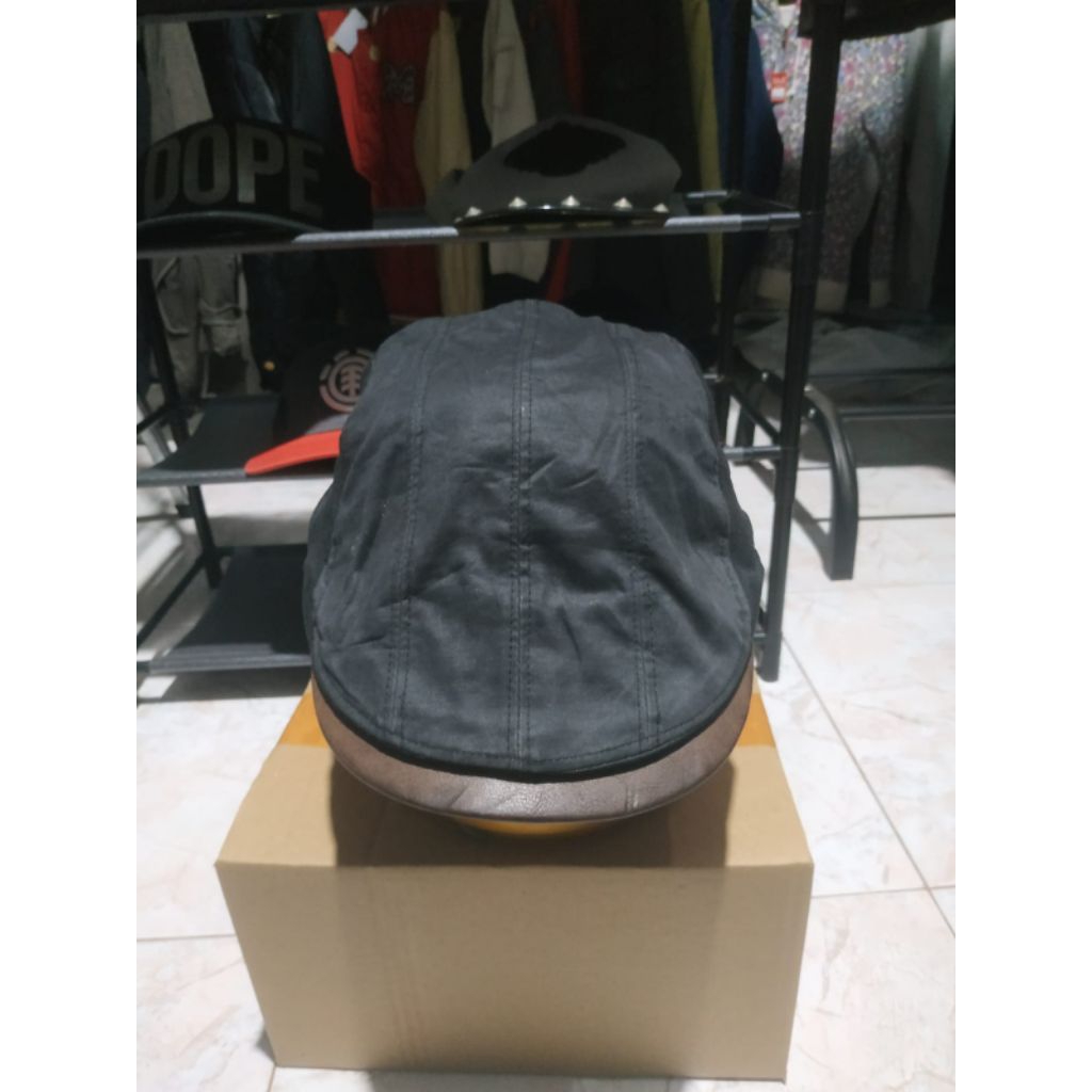 Topi kulit newsboy apollo WindRiver vintage 90s