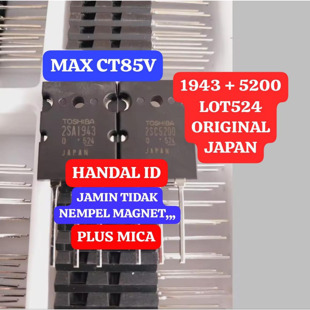 LOT524 JAPAN Hrg 1 SET/PASANG ORI 5200 + 1943 TR TRANSISTOR TOSHIBA 2SA1943 2SC5200 1943 5200 FINAL 