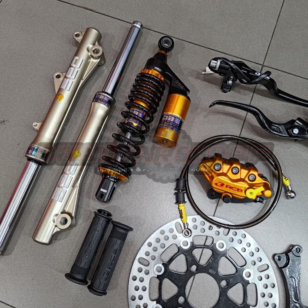 Paket Full set master rem rcb e3 12.7mm kanan kiri + kaliper 2 piston + selang 90cm + handgrip + dis