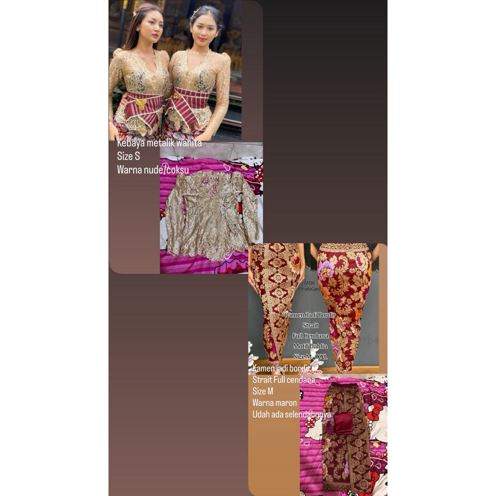 1set kebaya Kamen selendang wanita Bali