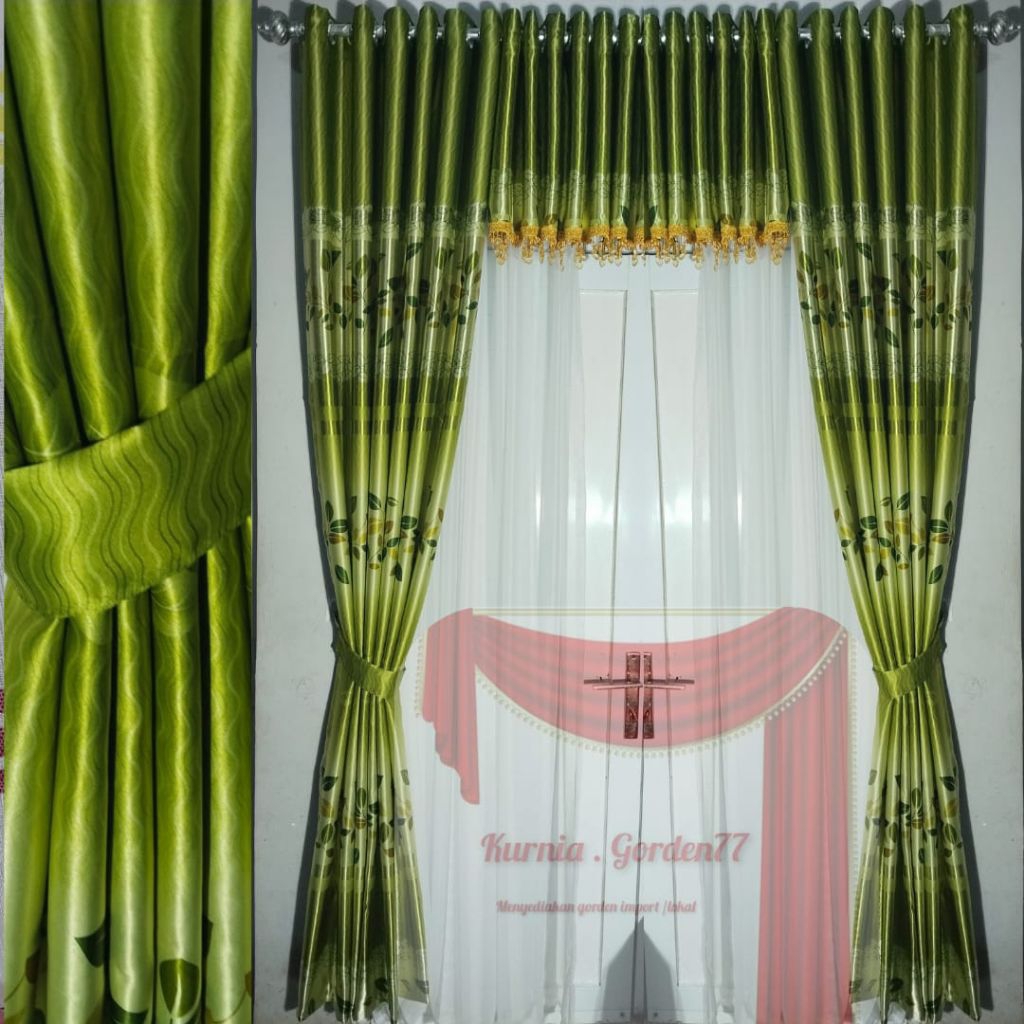 Gorden jendela 1set poni terbaru blackout import ruang tamu