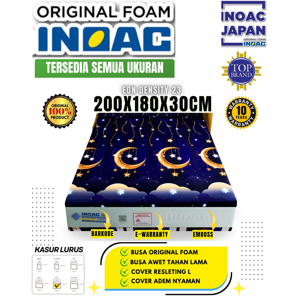 KASUR BUSA INOAC NO.1( 200x180x30 )GARANSI 10 tahun