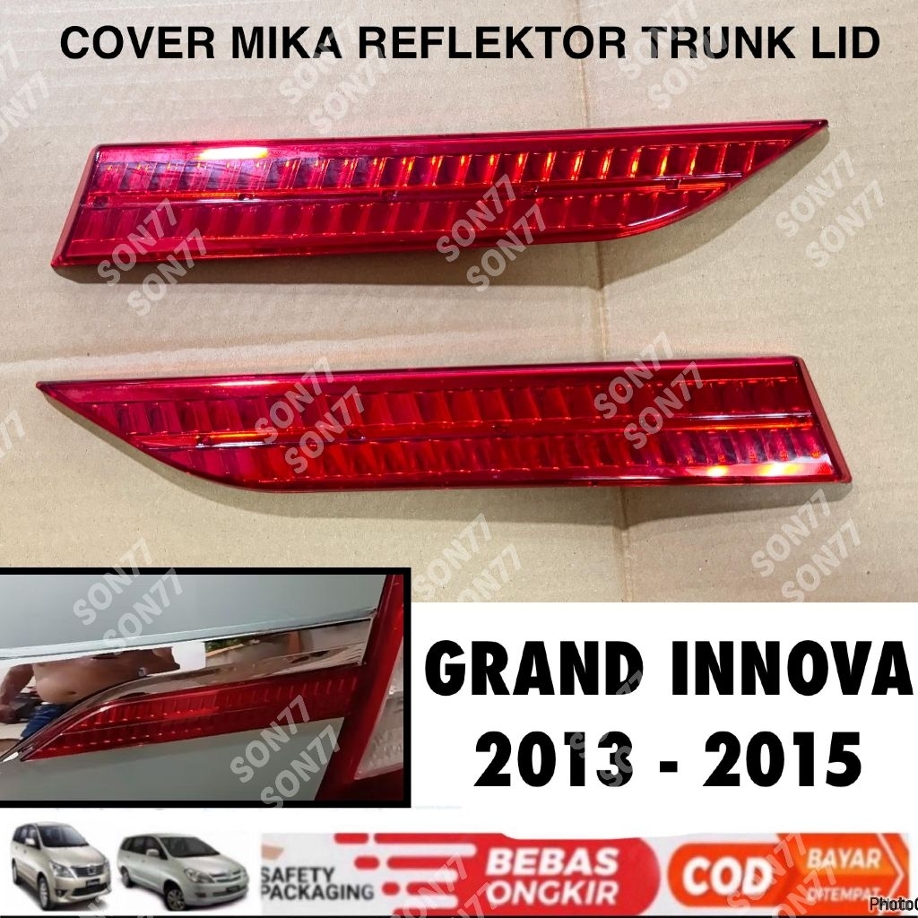 Cover Mika Reflektor Trunk Lid Grand Innova 2013 2014 2015 Merah Model Tempel