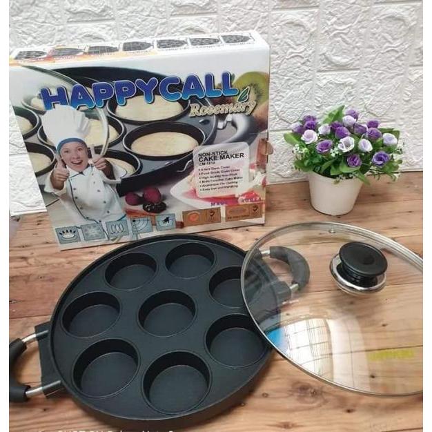 Happy Call Teflon Loyang Cetakan Kue 8 Lubang Datar Martabak Mini