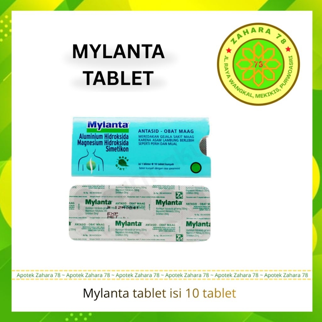 MYLANTA TABLET ISI 10 TABLET meredakan gejala akibat kelebihan asam lambung