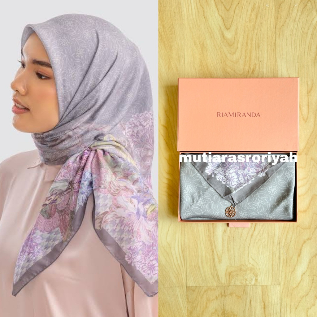 READY STOCK Ria Miranda Scarf Samima Grey Abu Monogram Pastel Riamiranda Segi Empat Riamiranda Voal 