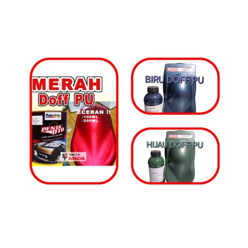 Cat Penta Oto Polyurethane Pu Merah Hijau Biru Doff Scoopy Red Fashion Blue Stylist Green