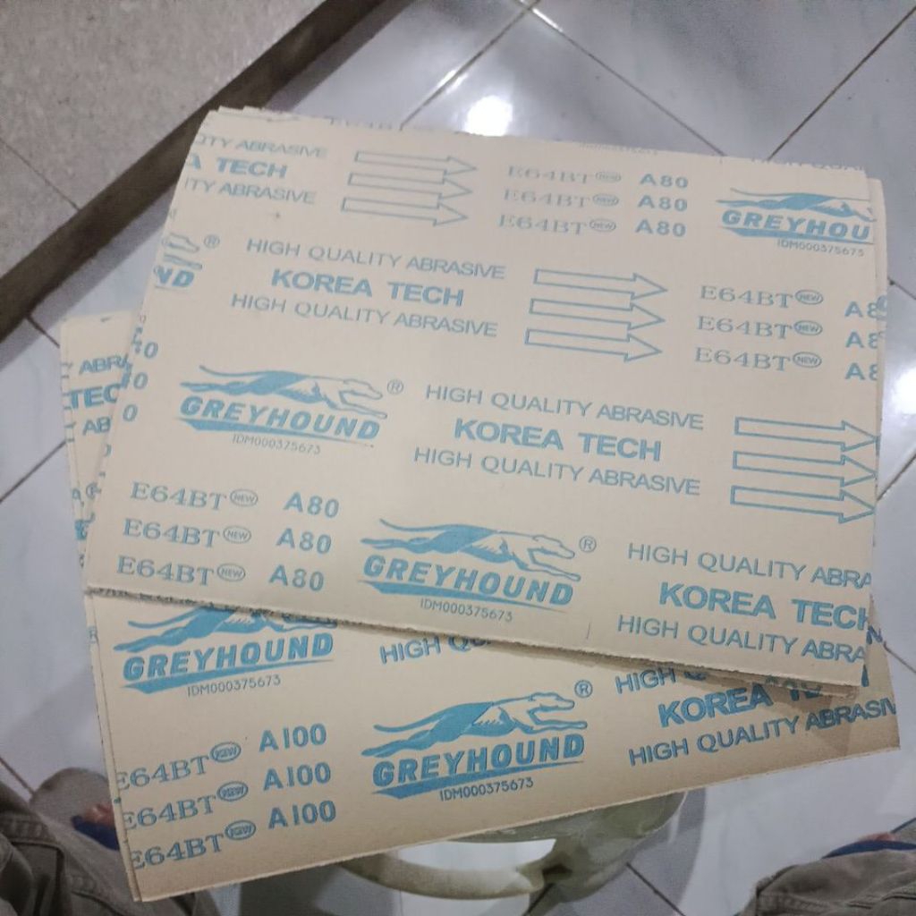 Amplas gosok/kertas gosok Greyhound kertas#80-#180 isi10 lembar
