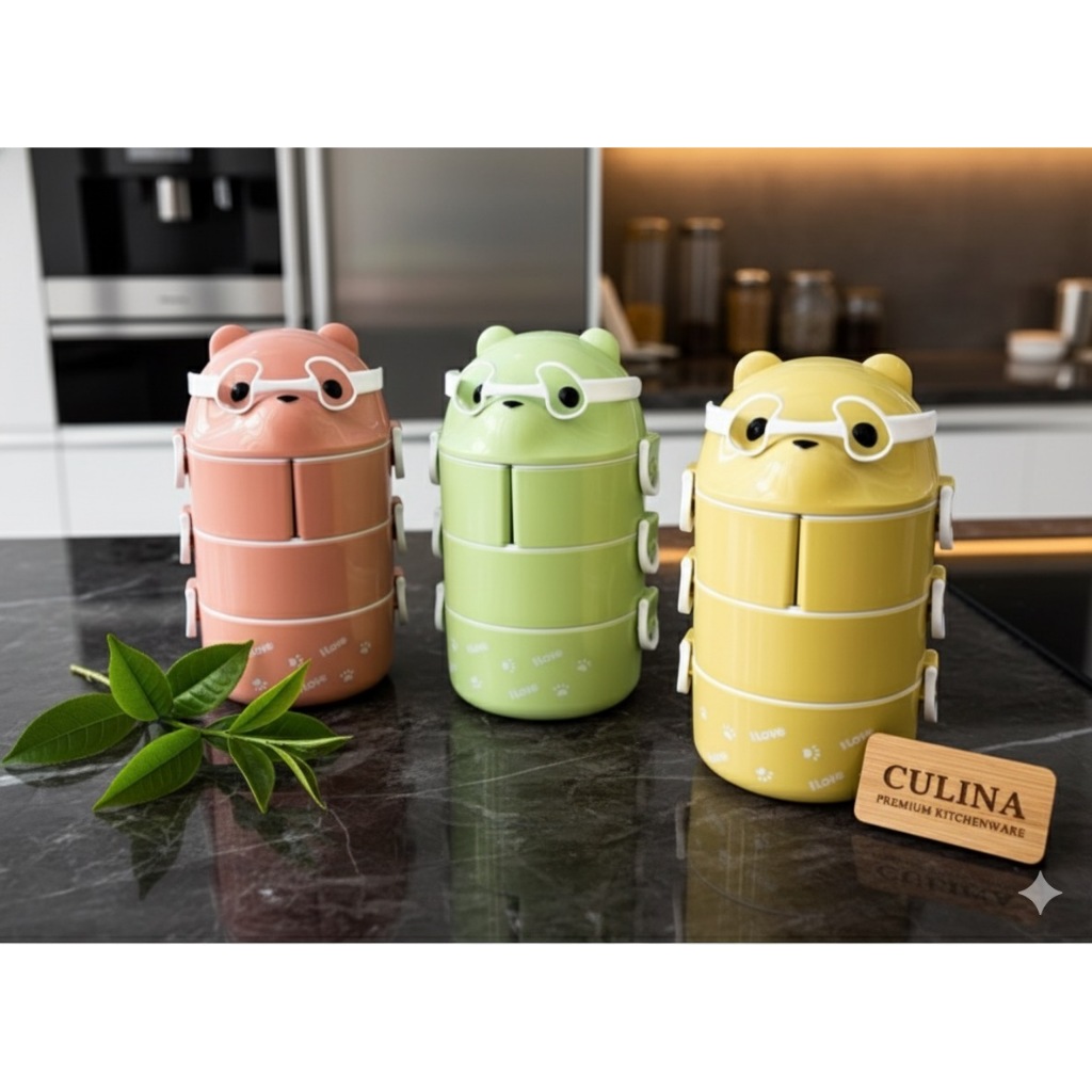 [ CULINA PREMIUM KITCHENWARE ] Rantang Plastik Lucu Bpa Free Panda Lucu Souvenir Anak Hdiah Ultah