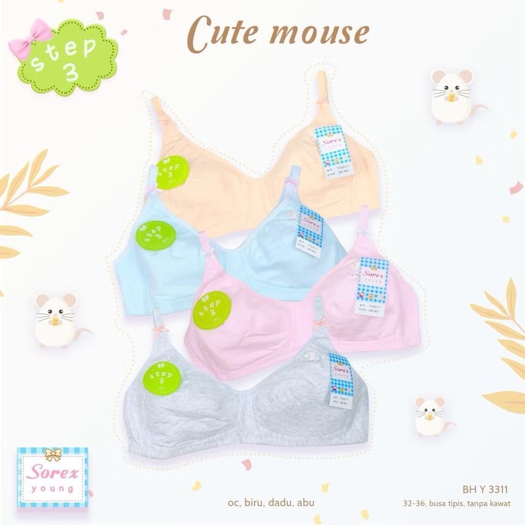 BRA BH SOREX Y3311 Tanpa busa dan kawat