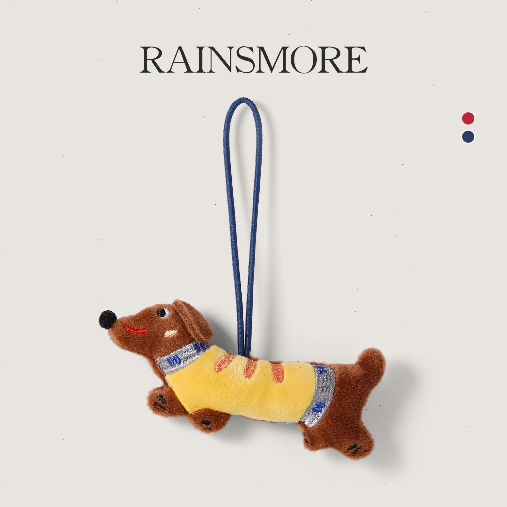 RAINSMORE Gantungan Kartun Dachshund: Boneka Bulu Orisinil, Aksesori Lucu Berbentuk Anjing